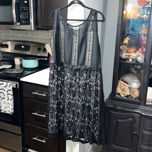 Lane Bryant Lace Black/Nude Dress